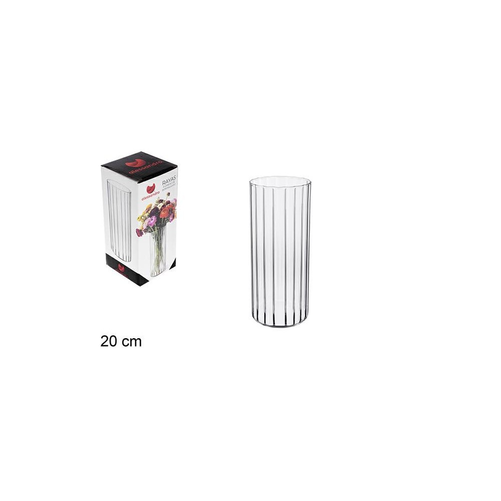 VASO IN BOROSILICATO A RIGHE 20 CM